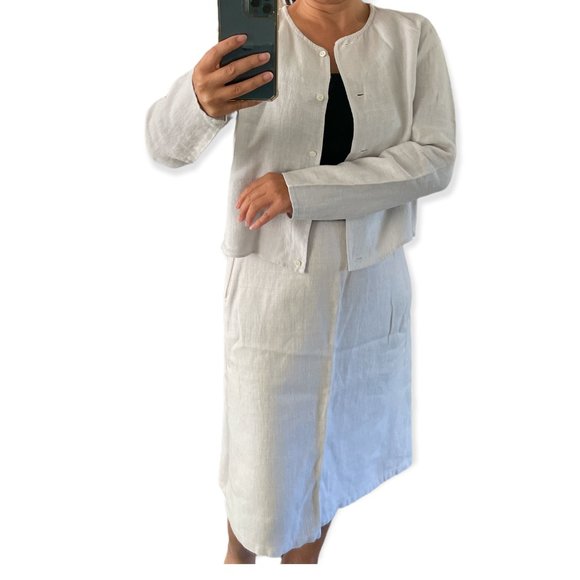 Vintage Agnes b. Linen Jacket Sz 2 - Picture 5 of 6